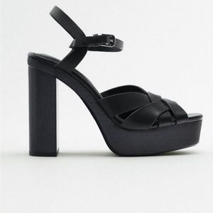 Zara NEW Open toe platform shoes Sz 8